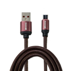 Data-кабель микро-USB коричневый эко-кожа (CB810-2A-UMU-LR-10BN) WIIIX 1м