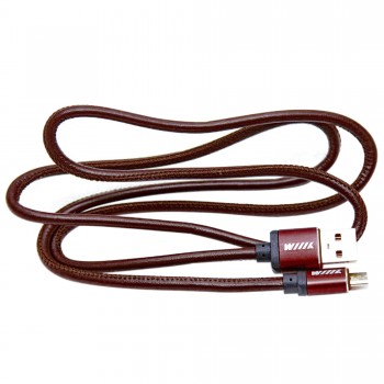 Data-кабель микро-USB коричневый эко-кожа (CB810-2A-UMU-LR-10BN) WIIIX 1м