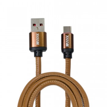 Data-кабель USB-Type C кофейный эко-кожа (CB810-2A-UTC-LR-10CF) WIIIX 1м